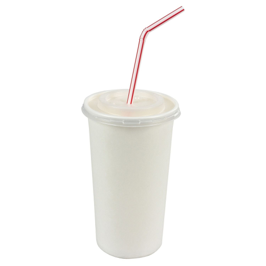 Pappbecher Getränkebecher weiß 400 510ml inkl. Deckel mit Kreuzschlitz 100 Stk.