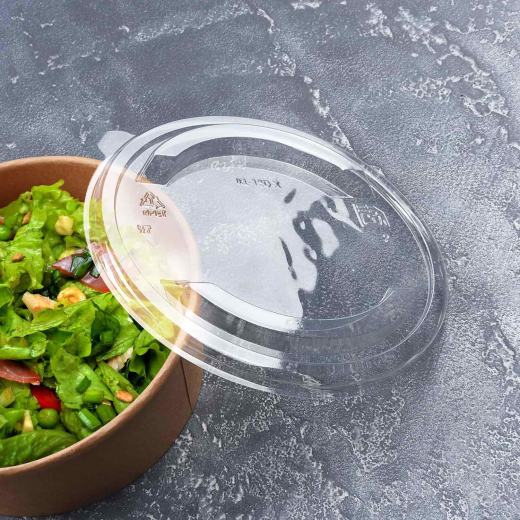 Deckel transparent Ø185mm aus rPET für Salatschalen Feinkostschalen, 50 Stk.