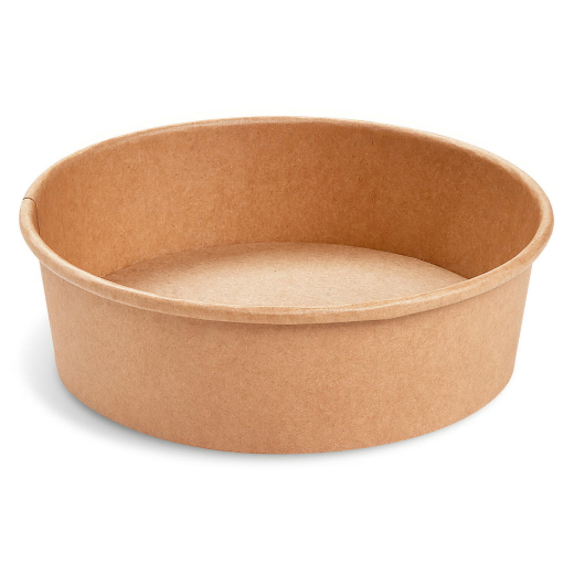 Salatschalen Feinkostschalen braun Ø150mm aus Pappe PE-beschichtet 500ml, 50 Stk.