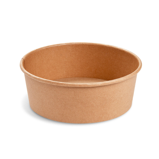 Salatschalen Feinkostschalen braun Ø185mm Pappe PE-beschichtet 1300ml, 50 Stk.