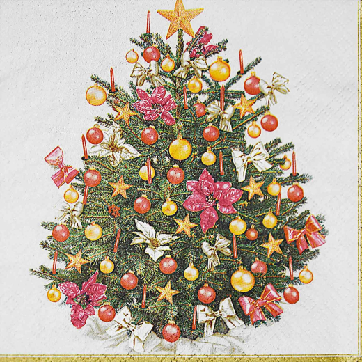 Weihnachtsservietten 3-lagig 33 x 33 cm Weihnachtsbaum, 20 Stk.