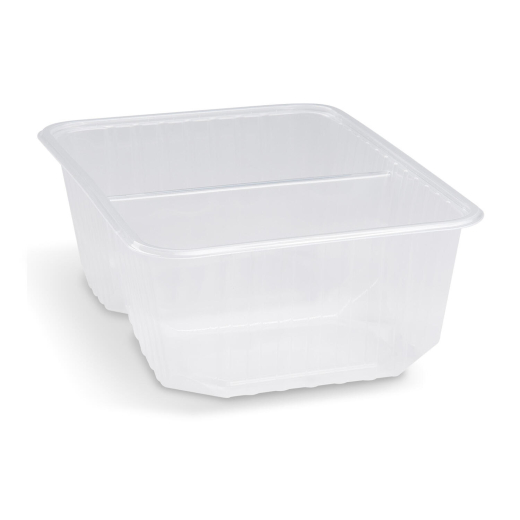 Rechteckschalen 2-geteilt 186x133mm 1000ml PP klar für heiße Speisen, 50 Stk.