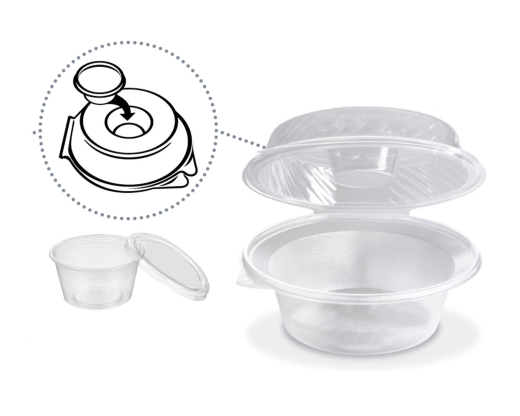 Salatschalen klar mit Dipfach im Domdeckel 1600ml, PP, 25 Stk.