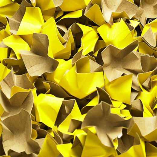 DECOFILL dekorative Papier-Verpackungschips Polsterchips, gelb, 400 Liter