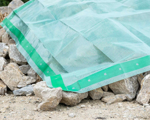 Gitterfolie 250 g/qm transparent mit grünem Gitter und Nagelrand 4 m x 25 m