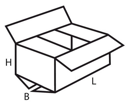 Faltkarton 600x400x160mm (Außenmaß), 1-wellig, Dickwelle, braun