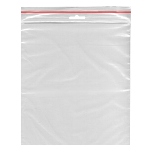 Druckverschlussbeutel 250 x 350 mm mit Eurolochung Farbstreifen rot 1000 Stk.