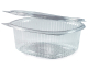 Feinkostbecher oval klar mit Deckel 375 ml (PET), 50 Stk.