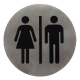 Hinweisschild 'Damen/Herren' aus Edelstahl, Ø7.5cm, 1 Stk.