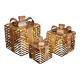 LED Geschenkpakete 3er-Set 17/23/30 cm, gold, warmweiß, Weihnachtsdeko