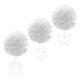 Pompons mit Figuren aus Papier schwer entflammbar weiß Ø30cm, 3 Stk.