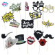 Party Props Fotobox Requisiten Accessoires Set 'Hochzeit' 16-teiliges Set