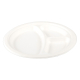 Teller 3-geteilt aus Bagasse, naturweiß, rund Ø26cm, 50Stk. 