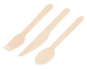Besteckset aus Holz mit Gabel, Messer und Löffel, 10 Sets