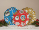 Gebäckschalen Plätzchenschalen für Weihnachtsgebäck Pappe Ø 23 cm verschiedene Motive, 2 Stk
