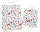 Papiertragetaschen aus Kraftpapier 320+120x400mm mit Schmetterling Motiv weiß, 250 Stk
