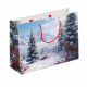 Luxus Papiertragetaschen 360+120x260mm Motiv Winterlandschaft in weiß EAN-Code 190 g/m²
