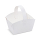 Gebäckkörbchen Tragebox mit Henkel für Brötchen 10x8x6cm, weiß, 50 Stk.
