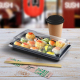 Sushi Schalen schwarz Set mit Deckel transparent PP/rPET 188 x 130 x 45 mm, 50 Stk.