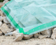 Gitterfolie 250 g/qm transparent mit grünem Gitter und Nagelrand 4 m x 25 m