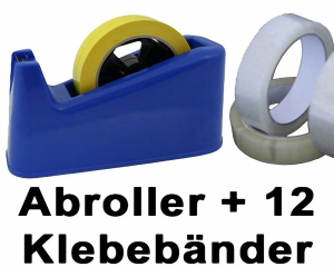 Tischabroller schwere Ausführung inkl. 12 Stk. Klebeband 19 mm x 66 m - SPARSET