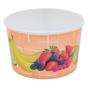Eisbecher, Pappe rund 340 ml Ø 101mm, Höhe 63mm, 'Fruchtreigen', 50 Stk.
