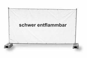 Bauzaunplane B1 schwer entflammbar 1,76 x 3,41 m weiß