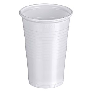 Trinkbecher weiß 0,2 l, 200 ml, PP, Ø 70 mm, 100 Stk.