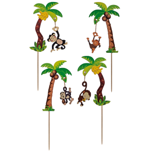 Deko-Picker 'Affe auf Palme', 22cm, 100 Stk.