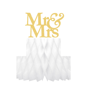 Wabenball 'Mr & Mrs' aus Papier schwer entflammbar 24cm, 1 Stk.