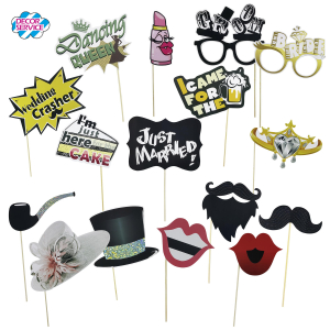 Party Props Fotobox Requisiten Accessoires Set 'Hochzeit' 16-teiliges Set