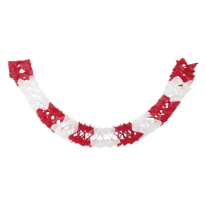 Girlande aus Papier rot/weiss schwer entflammbar Ø14.5cm 3.6m, 1 Stk.