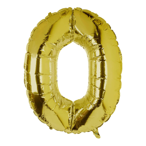 Folienballon Zahlenballon 'Zahl 0' gold ca. 99cm, 1 Stk.