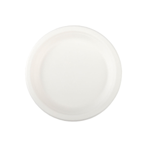 Teller aus Bagasse, naturweiß, rund Ø18cm, 50Stk. 