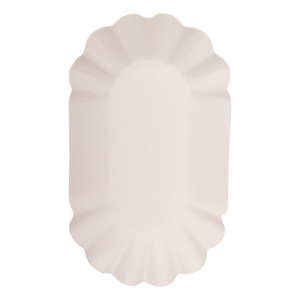 Schalen aus Pappe oval 11x19.5x3.2cm weiß, 250 Stk.