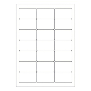 Etiketten Labels selbstklebend weiß 63.5 x 38.1mm auf DIN A4, 2100 Stk.