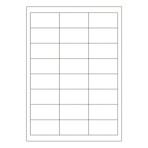 Etiketten Labels selbstklebend weiß 64.6 x 33.8mm auf DIN A4, 2400 Stk.