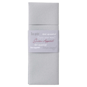 Pochetto Bestecktaschen grau mit Banderole 'Guten Appetit' Airlaid 400x300 mm, 300 Stk.