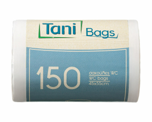 TANI Bad Müllsäcke 24 L, HDPE 45x55 cm 11my, weiß, 150 Stk.