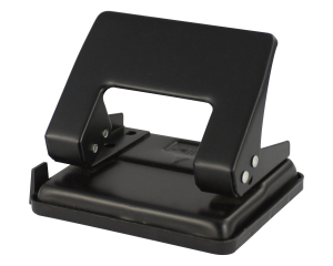 PAVO Premium Bürolocher mit Anschlagschiene für 20 Blatt Metallgehäuse, schwarz