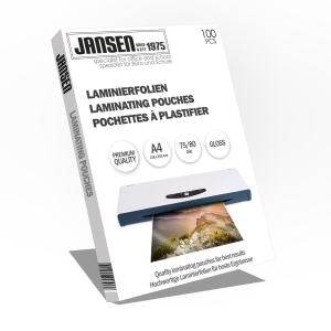 JANSEN Laminierfolien A4, 216 x 303mm, 2x 75/80 mic Hochglanz, 1000 Stk.