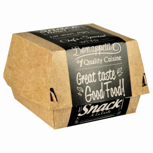 PAPSTAR Burgerboxen aus Pappe FSC® 12,5 x 12,5 cm 'Good Food' groß, 50 Stk.
