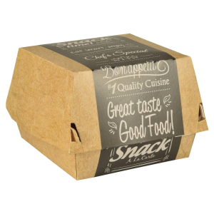 PAPSTAR 'pure' Burgerboxen aus Pappe FSC® 10 x 10 cm 'Good Food' klein, 50 Stk.