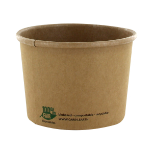 PAPSTAR Suppenbecher Pappe rund 350 ml braun, 25 Stk.