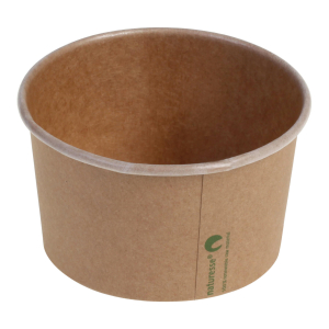 Eisbecher Pappbecher Kraft mit PLA-Beschichtung 360 ml Ø 105mm braun, 50 Stk.