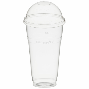 Trinkbecher 500ml mit Domdeckel ohne Halmloch aus PLA 50 Stk.