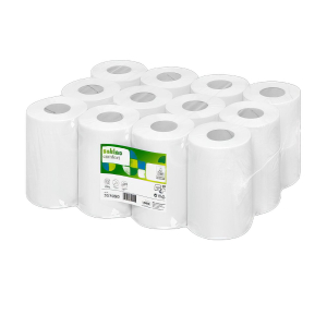 Satino Handtuchrolle Comfort Mini, System CF1, Innenabrollung 1-lagig 12 Rollen, 20cm x 120m perforiert, weiß