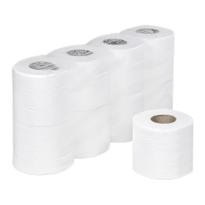 Ecoline Toilettenpapier 3-lagig aus Zellstoff 250 Blatt 9,3x11 cm, 64 Rollen