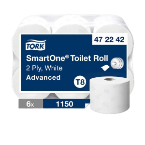 Tork SmartOne Toilettenpapier T8 2-lagig 6 Rollen je 1150 Blatt, weiß