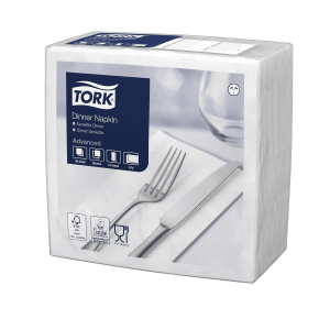Tork Servietten hochweiß 2-lagig 39 x 39 cm 1/8 Falz, 1800 Stück